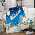 Christmas snowman pattern crystal plush blanket